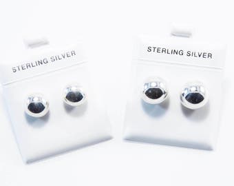 Large Silver Ball Earrings