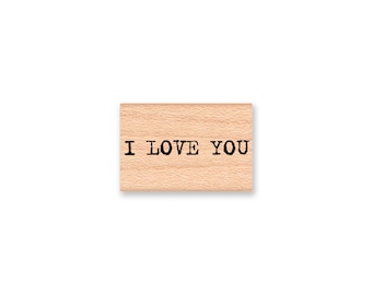 I LOVE YOU-type font- wood mounted rubber stamp(18-18)