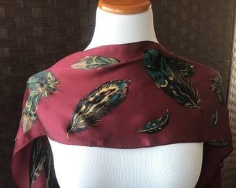 Vintage Anne Klein Silk Scarf, Long Silk Designer Scarf, Vintage Designer Scarf, Fashion Scarf, Fashion Accessories, Vintage Accessories