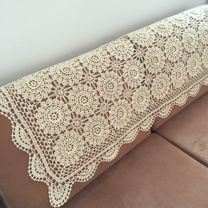 100 Handmade sofa cover hand crochet table runner vintage