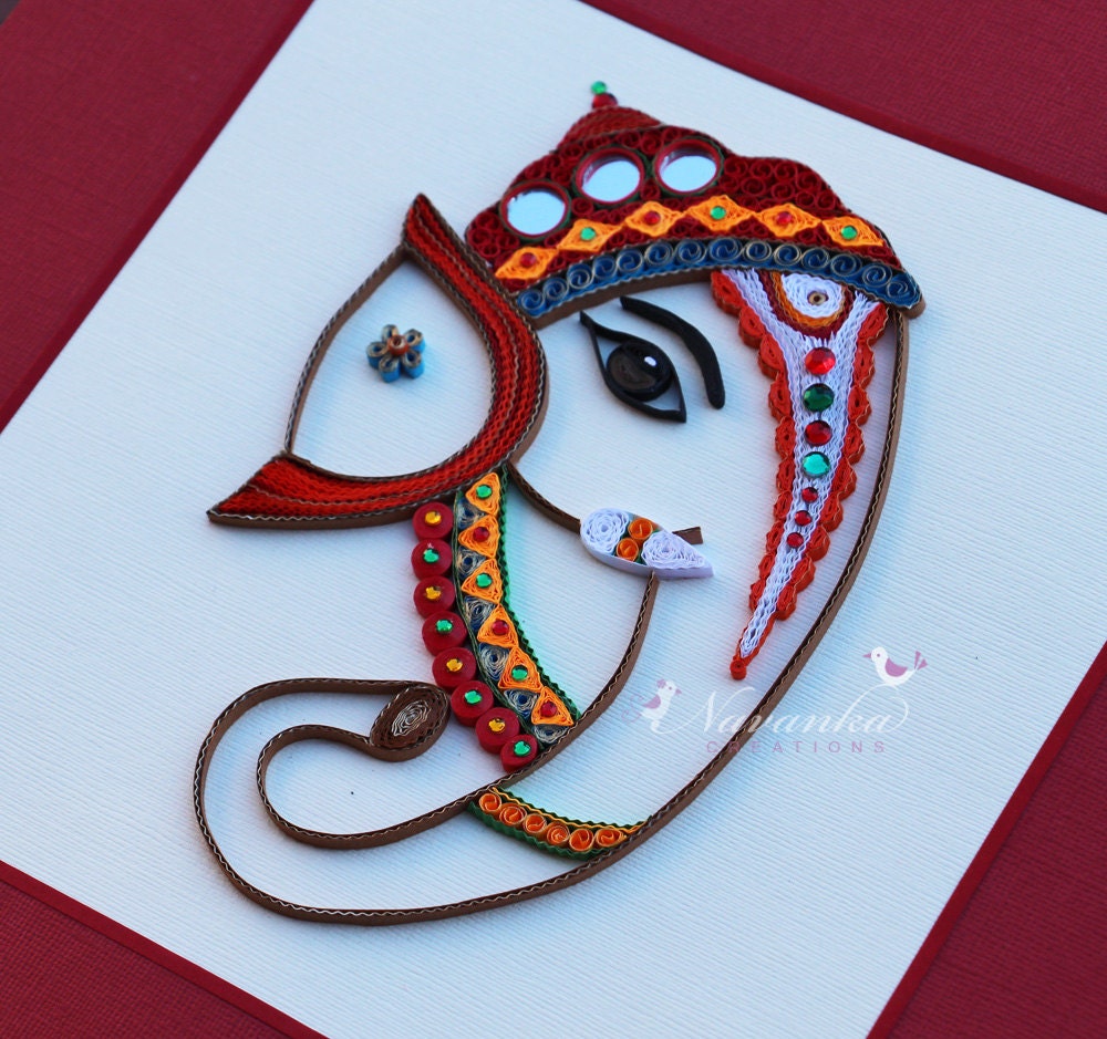 Made to Order Handmade Paper Quilling Lord Ganesha Framed Wall Art