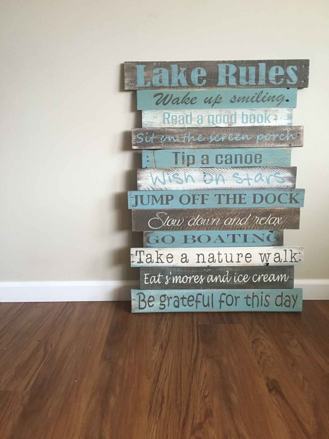 Lake rules lake rules sign reclaimed wood sign rustic lake