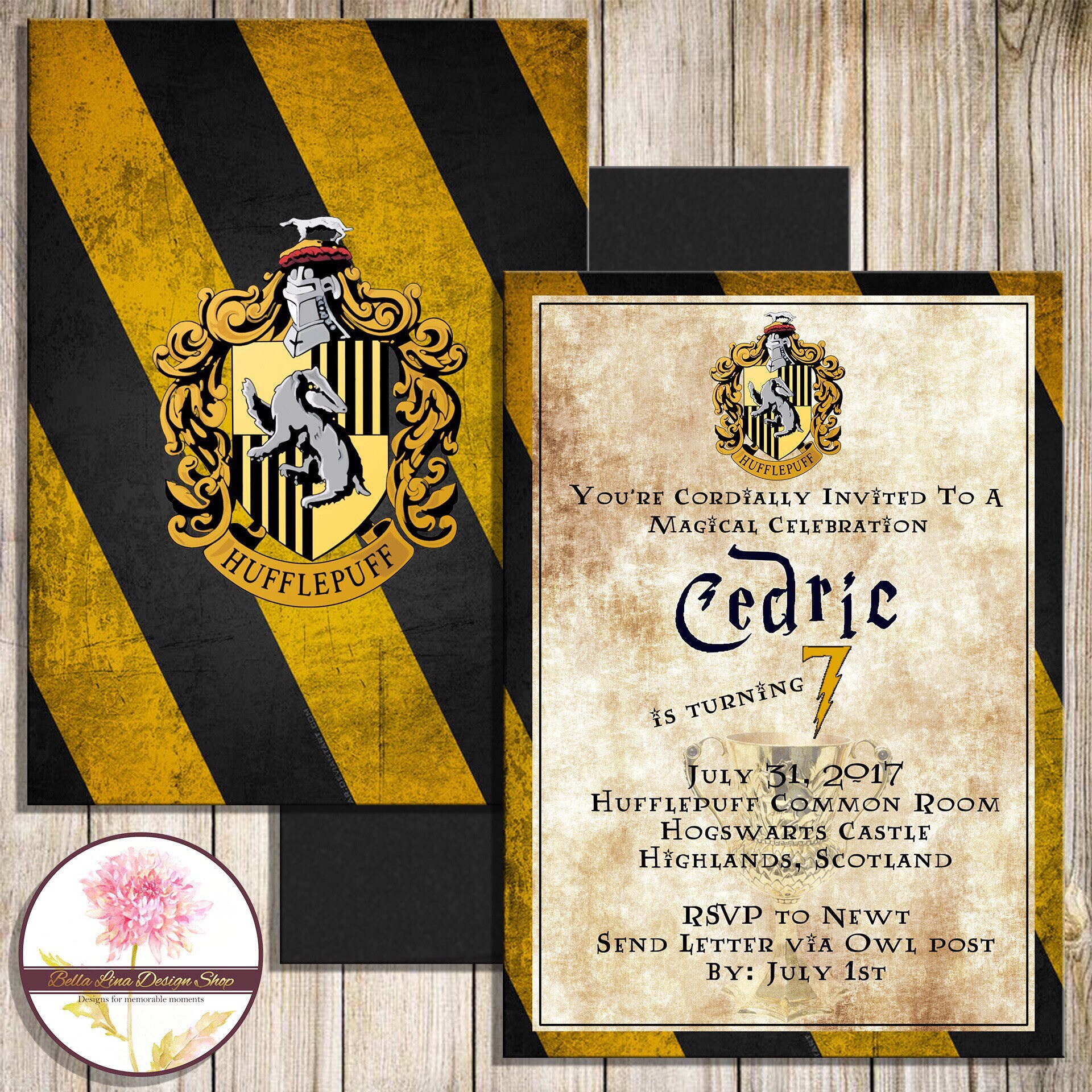 Harry Potter Hufflepuff House Invitation