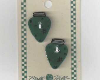 Clearance - Debbie Mumm Green Christmas Bulb Button Set #43047