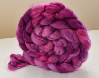 100g Handpainted Milk Protein Fibre in Magenta.