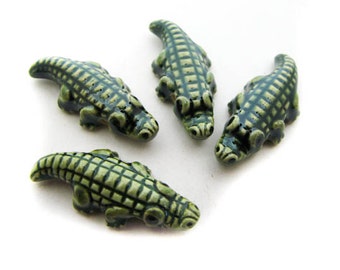 20 Large Glazed Alligator Beads