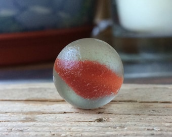 Sea glass marble , Scottish sea glass , surf tumbled marble , frosted marble , jewellery supplies , beach glass marble , vintage marble