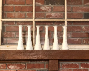Lot of 6 Milk Glass Vases