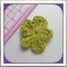 Set of 5 lime green crochet flowers