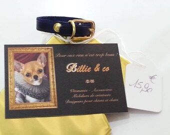 Leather small dog or cat collar