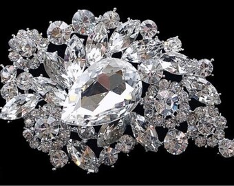 Rhinestone Brooch Pin - Rhinestone Crystal Brooch - Rhinestone Brooch - Bridal Sash Brooch-