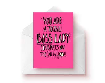 New Job Card / Boss Lady Card / Girl Power / Funny New Job Card / Gift For New Job / Cards / Girl Boss / Girl Power / New Job Present