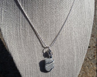 Chesapeake Bay Stone Pendant with Silver Accents