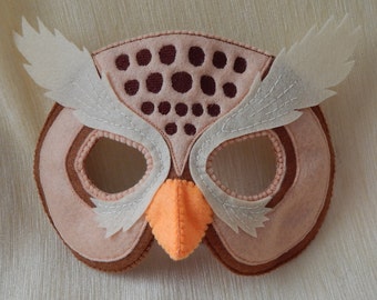 Owl - felt mask. Owl mask for children. Felt mask. Owl mask. Halloween mask. Party mask.