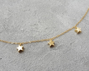Gold Star, star necklace, 14k gold filled necklace, small star necklace, filigree jewelry, minimalist layering necklace