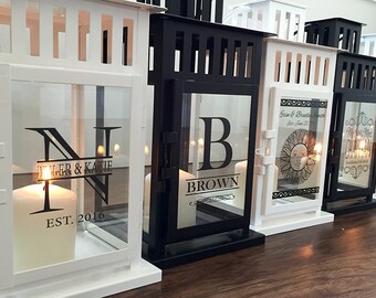 Personalized Lanterns - Customized Lanterns - Custom Lanterns - 2 Colors Available - 8 Designs To Choose