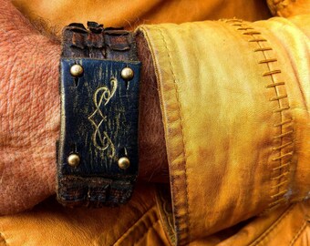 Men's Bracelet, Men's Leather Bracelet, Bracelet for Men, Leather Cuff, Men's Cuff Bracelet, Brown Leather, Genuine Leather, Wrap Bracelet