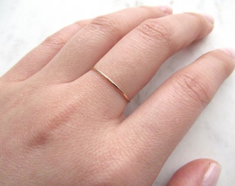 Ultra thin gold ring, 14k gold fill ring, hammered gold ring, gold stacking ring, band ring, dainty ring, delicate gold ring ,minimalist