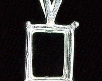 sterling silver 14x10 octagon wire pendant mounting
