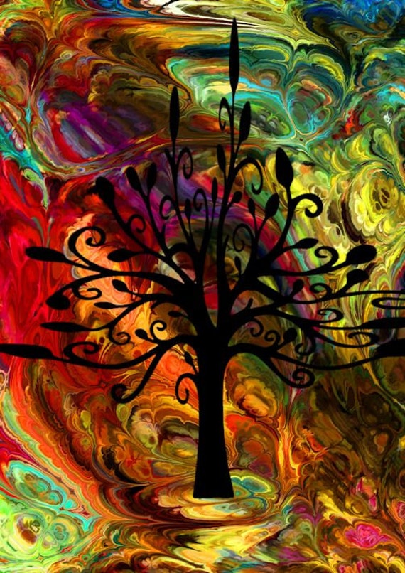 Artisan Made 4 Fabric 100% Cotton Sateen Textile Art Prints Abstract Landscape Trees Quilting