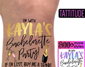 Bachelorette Tattoos | bachelorette Party tattoos, favors, decorations, bridesmaid gift, bride tribe, gold temporary tattoo, hen custom