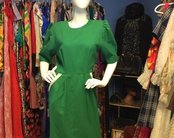 Vintage Kelly Green Wiggle Dress
