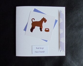 Dog Card. Dog silhouette card. Schnauzer card. Schnauzer silhouette card. Dog image. Dog breed card. Dog note card. Dog lover card.