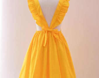 Lemon yellow Dresses bridesmaid dress Yellow Summer dress Backless Suspender Dress Suspender Skirt For Wedding guest Party Summer sundress