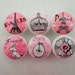 Set of 6 Pink Paris Cabinet Knobs