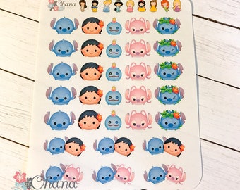Tsum Tsum Lilo and Stitch Planner Stickers ~ Disney Inspired | Life Planner | EC | Erin Condren | Limelife | Inkwell | Plum | Decorative