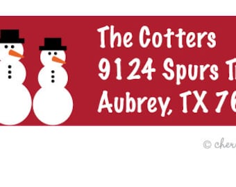 Snowmen address labels - set of 75
