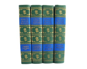 Works of Prosper Merimee - vintage four volume set in matched bindings from 1905 - Free US Shipping