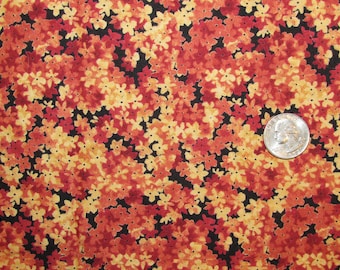 Fabric - 2-3/4 Yards - Small Rust and Orange Flowers - Quiltsy Destash Party