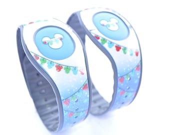 Christmas Lights Magic Band 1.0 or 2.0 Decal | Custom Waterproof MagicBand Skin | RTS Ready To Ship | Glitter MagicBand Decals