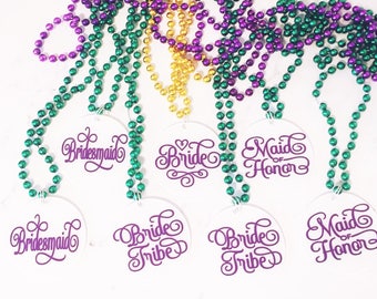 Double Sided Bachelorette Mardi Gras Necklaces, Bachelorette Favors, Bachelorette Party Decorations, Mardi Gras Bachelorette Accessories,