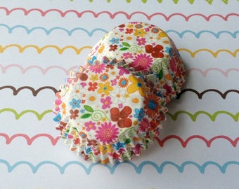 SALE - Mini Floral Cupcake Liners