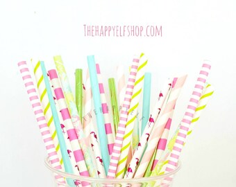 Tropical party straws. Tropical straws. floral straws. tropical party. tropical party decor. tropical decor. tropical cake pop sticks.