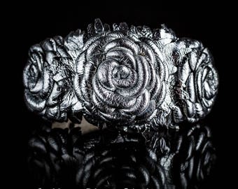 Dog Collar | Leather Сollar for Italian Greyhound | Chinese Crested Dog | Roses |