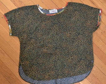 Cute multi pattern blouse/ boxy