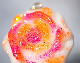 Orange& Pink Rose Necklace