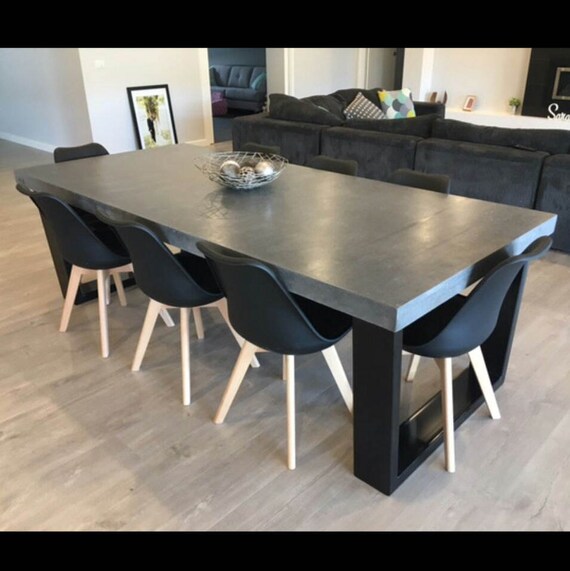 8 seater 2.4m dining table polished concrete patio