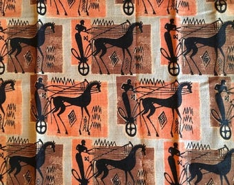 Vintage Mid-Century Modern Barkcloth. Excellent condition.