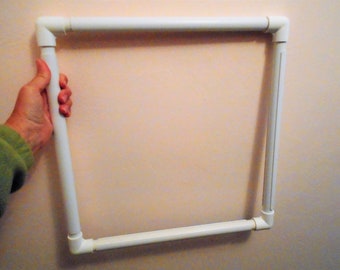 Large Square 17" Quilting Hoop Frame Embroidery Hoop Frame Adjustable Store-able White Plastic PVC?