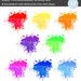 Watercolor Splashes, Watercolor Backgrounds, Watercolor Brushstrokes, Watercolour Clipart, Watercolor Brushstrokes, Digital, Red, Blue