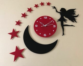 Flying Angel With Moon & Stars
