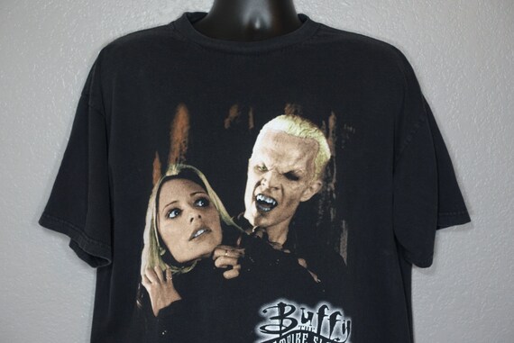 1998 Buffy the Vampire Slayer - Buffy Spike Bite Me - Double Sided TV Show Vintage T-Shirt