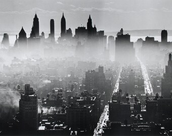 NYC New York City Vintage photo Times Square antique photograph Manhattan skyline aerial photography 1950s wall art PRINT