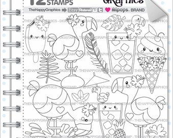 Flamingo Stamp 80OFF COMMERCIAL USE Digi Digital Image Digistamp Coloring Page Graphic Printable