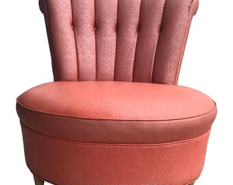 Mid-Century Vinyl Slipper Chair