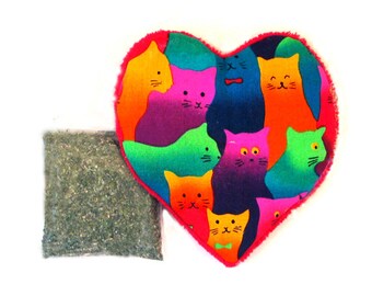 Catnip Heart Toy with Catnip Large Size Colorful Cats Refillable